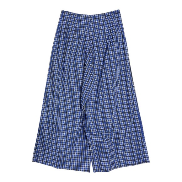 Caron Callahan Carrell Wide Leg Sleeveless Wrap Jumpsuit Blue Box Plaid Sz 4 - Picture 9 of 11